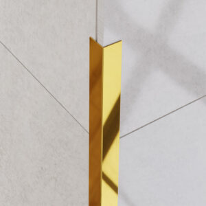 Cornière décorative dorée polie - pour carrelage - en acier