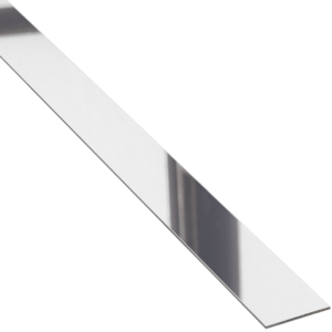 Profilé plat argenté décoratif en acier - brillant